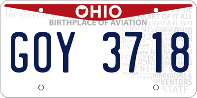 OH license plate GOY3718
