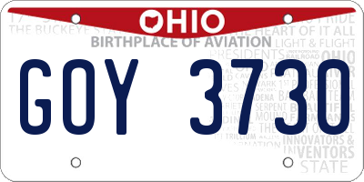 OH license plate GOY3730