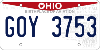 OH license plate GOY3753