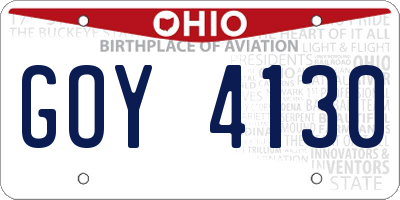 OH license plate GOY4130