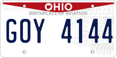 OH license plate GOY4144