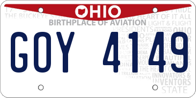 OH license plate GOY4149