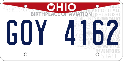 OH license plate GOY4162