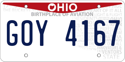 OH license plate GOY4167