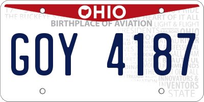 OH license plate GOY4187