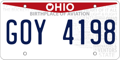 OH license plate GOY4198