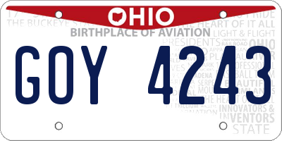 OH license plate GOY4243