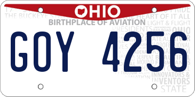 OH license plate GOY4256