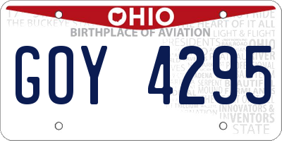 OH license plate GOY4295