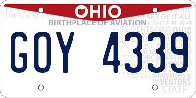 OH license plate GOY4339