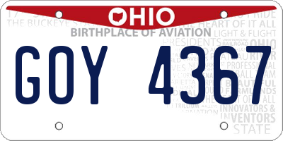 OH license plate GOY4367