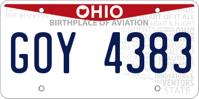 OH license plate GOY4383