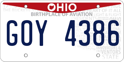 OH license plate GOY4386