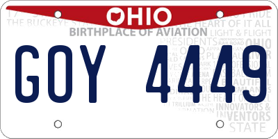 OH license plate GOY4449