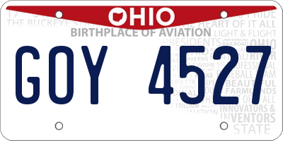 OH license plate GOY4527