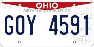OH license plate GOY4591