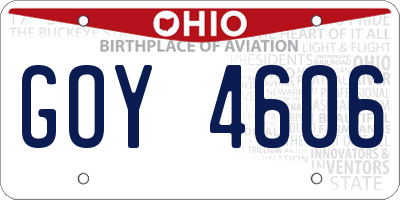 OH license plate GOY4606
