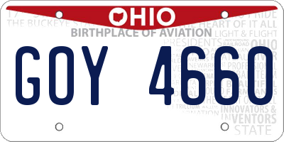 OH license plate GOY4660