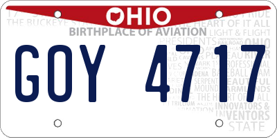OH license plate GOY4717