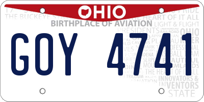 OH license plate GOY4741
