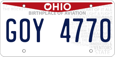 OH license plate GOY4770