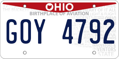 OH license plate GOY4792