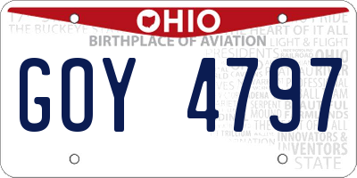 OH license plate GOY4797