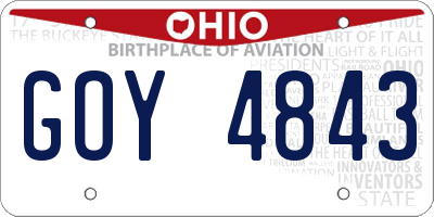 OH license plate GOY4843