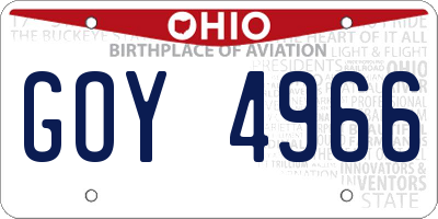 OH license plate GOY4966
