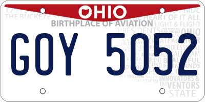 OH license plate GOY5052