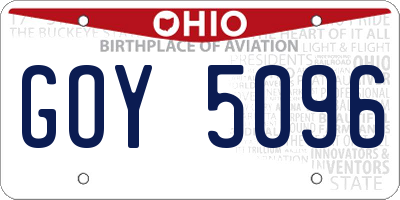 OH license plate GOY5096