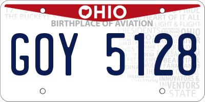 OH license plate GOY5128