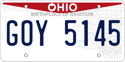 OH license plate GOY5145