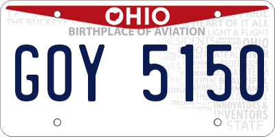 OH license plate GOY5150