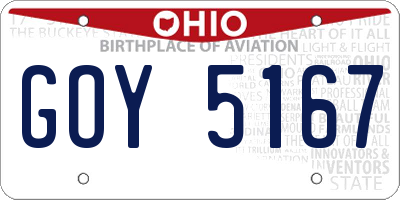 OH license plate GOY5167