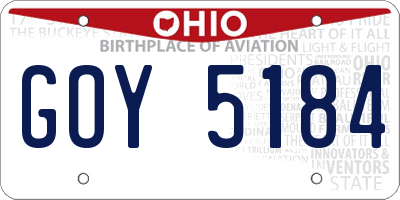 OH license plate GOY5184