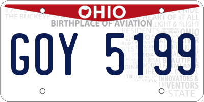 OH license plate GOY5199