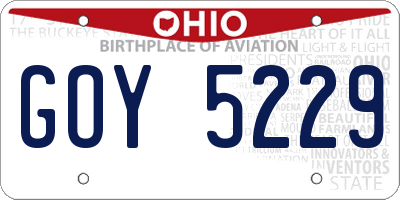 OH license plate GOY5229