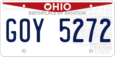 OH license plate GOY5272