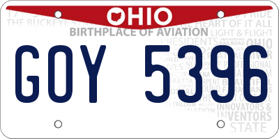 OH license plate GOY5396