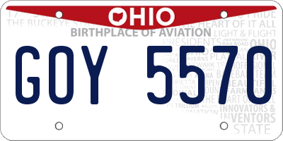 OH license plate GOY5570