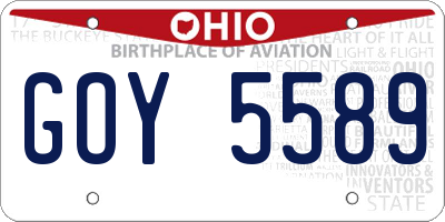 OH license plate GOY5589