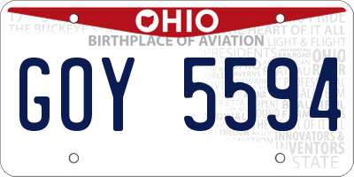 OH license plate GOY5594