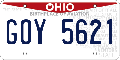 OH license plate GOY5621