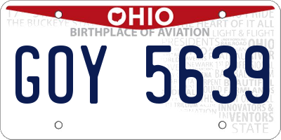 OH license plate GOY5639