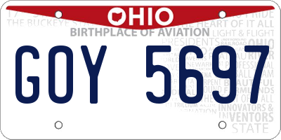 OH license plate GOY5697
