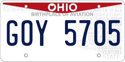 OH license plate GOY5705