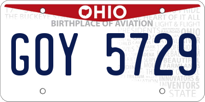 OH license plate GOY5729
