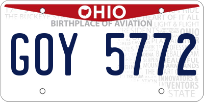 OH license plate GOY5772