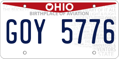 OH license plate GOY5776